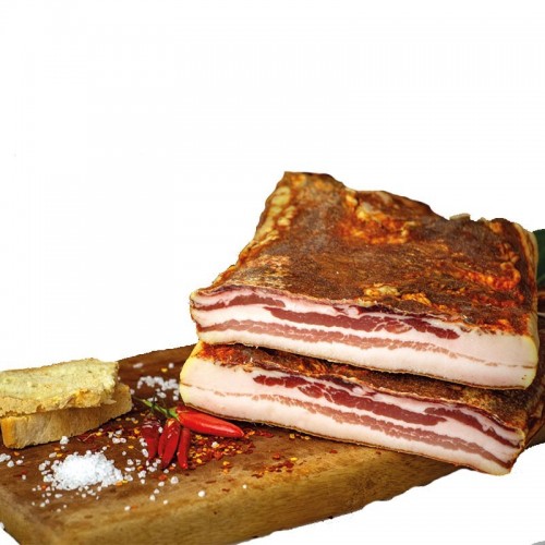 Homemade aged bacon